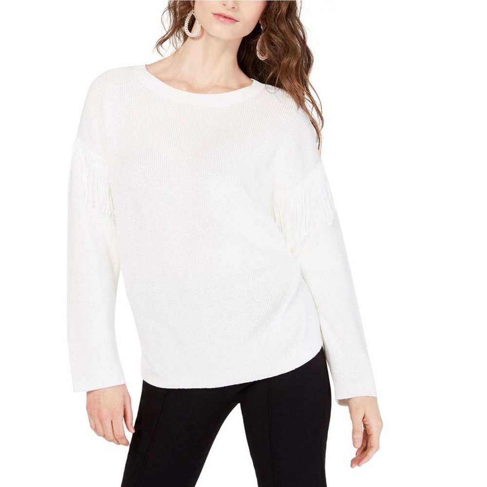 INC International Concepts Fringe Detail Dolman Knit Sweater Size Medium NWOT